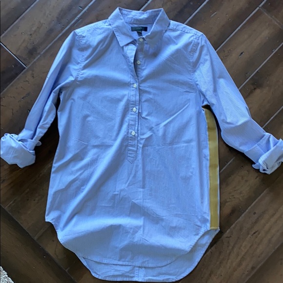 J. Crew Tops - J. Crew striped with gold accents popover shirt